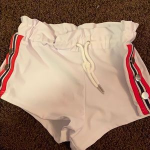 White shorts with stripe going down side